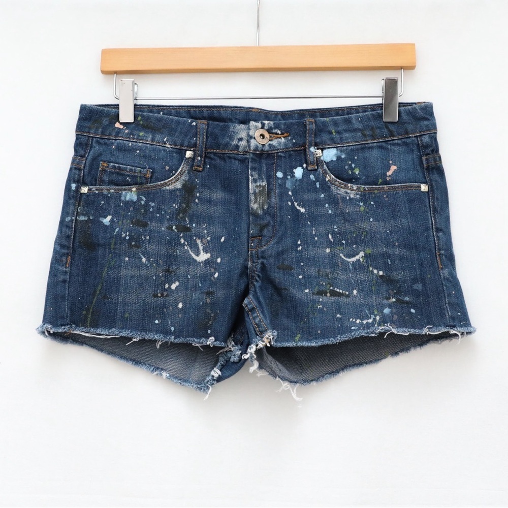 Blank Nyc Denim Jean Shorts Paint Splatter Creative Unique Street Art Splash 26